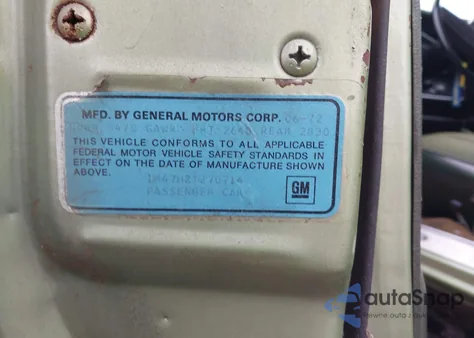 1972 Chevrolet Impala z USA, uszkodzony, nr VIN 00001M47H2T270714